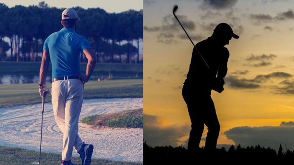 Golfers Silhouette Collage