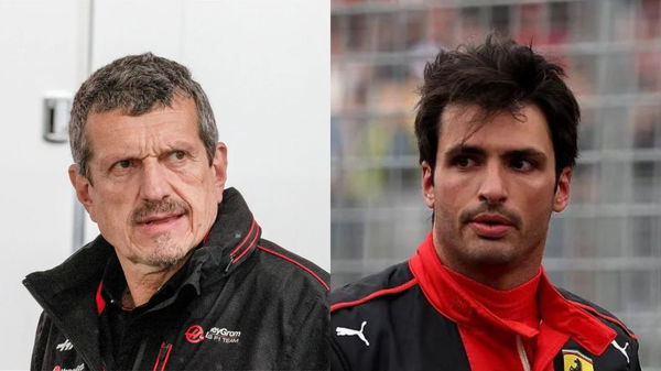 Guenther Steiner (L) and Carlos Sainz (R)