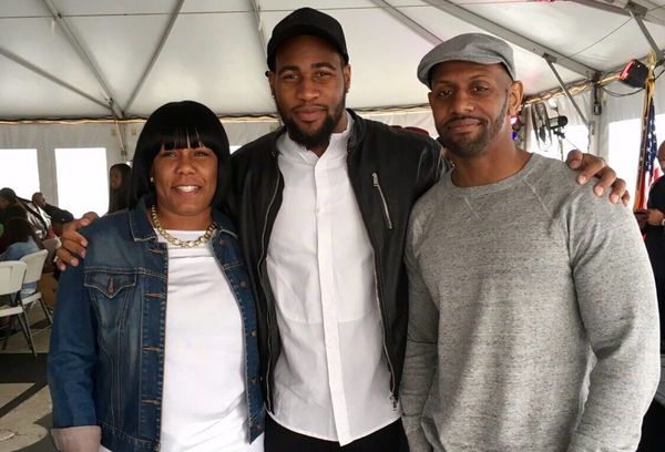 Haason Reddick with his Mom Raelakia Reddick and dad Raymond Matthew