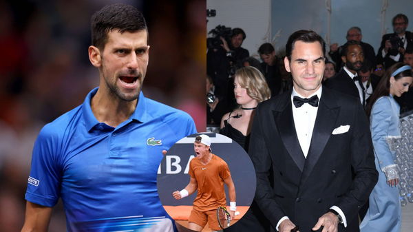 Holger Rune, Novak Djokovic and Roger Federer