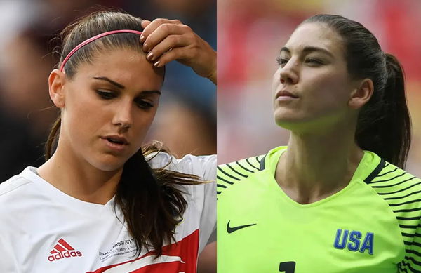 Hope Solo and Alex Morgan