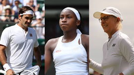 Roger Federer, Martina Navratilova and Coco Gauff