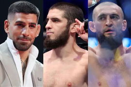 Ilia Topuria, Islam Makhachev and Khamzat Chimaev