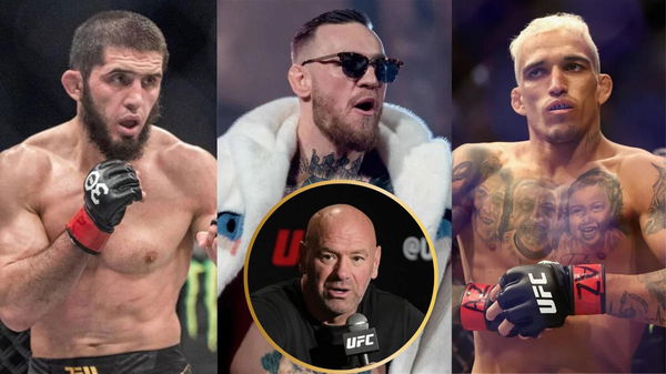 Islam Makhachev, Conor McGregor, Charles Oliveira and Dana White