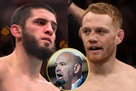 Islam Makhachev, Dana White and Jack Della Maddalena