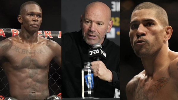 Israel Adesanya, Dana White and Alex Pereira