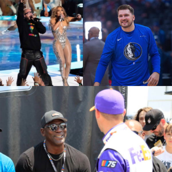 J Balvin, Luka Doncic, Michael Jordan and Denny Hamlin