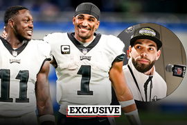 Jalen Hurts AJ Brown and Dallas Goedert