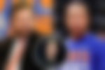James Dolan, Jalen Brunson and Jeremy Lin
