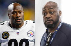 James Harrison and Mike Tomlin (Via Imago)