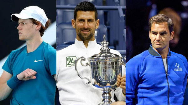 Jannik Sinner, Novak Djokovic, Roger Federer