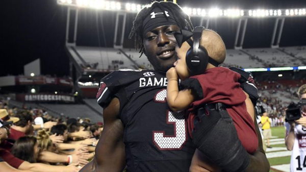 Javon Kinlaw with daughter Eden Amara