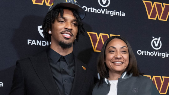 Jayden Daniels and his mother, Regina Jackson