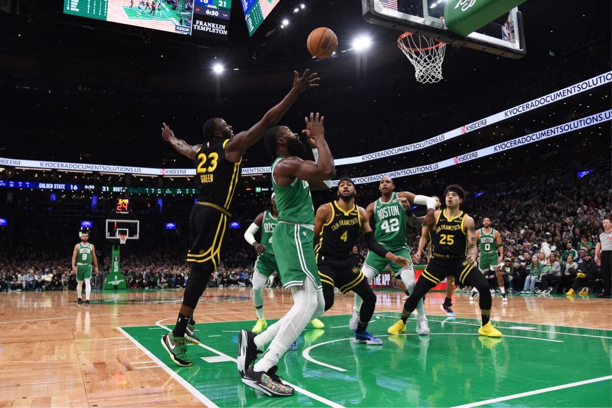 Jaylen Brown and Draymond Green