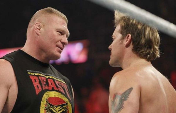 Jericho Lesnar face off