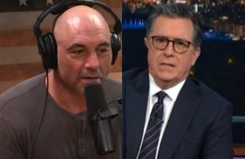 Joe Rogan and Stephen Colbert