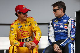 Joey Logano and Jeff Gordon