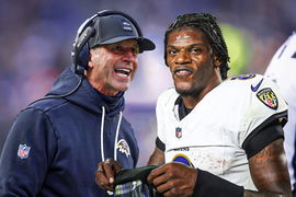 John Harbaugh and Lamar Jackson