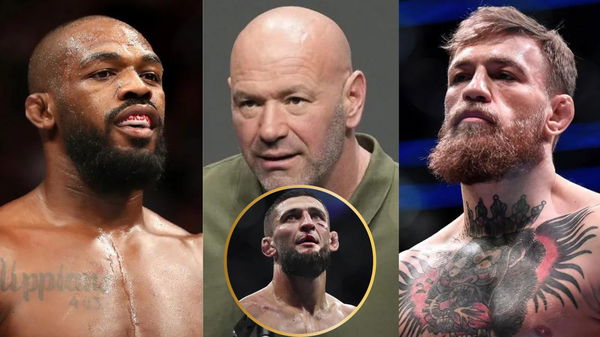 Jon Jones, Dana White, Conor McGregor and Khamzat Chimaev