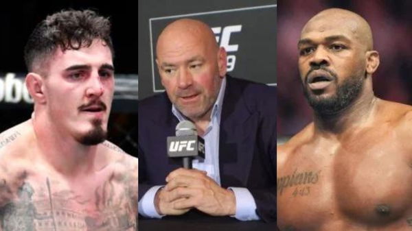 Jon Jones + Dana White + Tom Aspinall