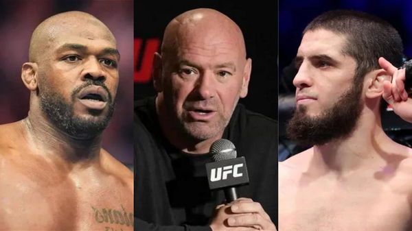 Jon Jones, Dana White and Islam Makhachev