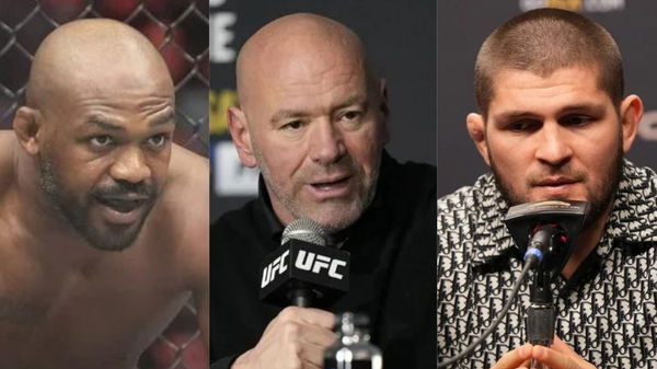 Jon Jones, Dana White and Khabib Nurmagomedov