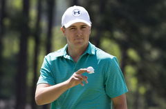 160407 Augusta GA USA / US Masters golf at Augusta National Golf Club/ Day one / Foto Christer Höglund / Jordan Spieth,