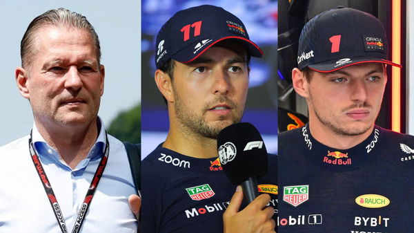 Jos Verstappen (L), Sergio Perez (Center), and Max Verstappen (R)