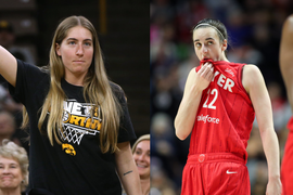 Kate Martin and Caitlin Clark