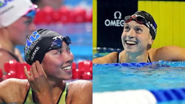 Katie Ledecky and Torri Huske