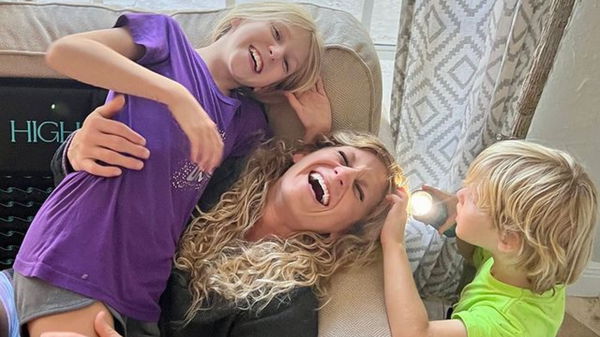 Kayla Harrison with her kids