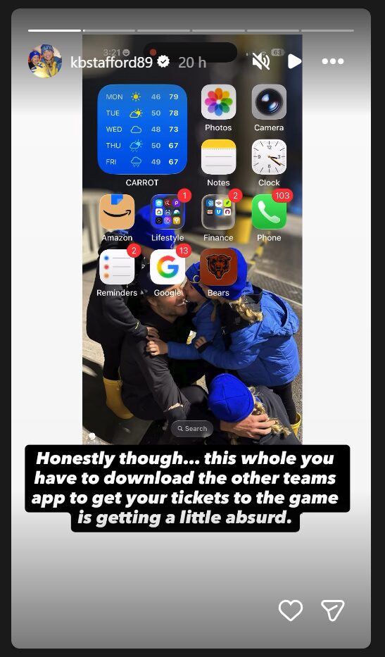 Kelly Stafford Instagram story