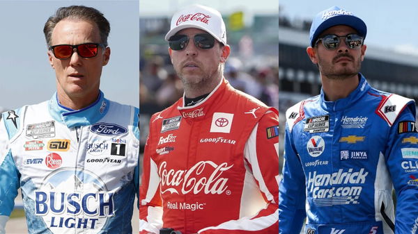 Kevin Harvick, Denny Hamlin, Kyle Larson