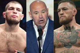 Khabib Nurmagomedov, Dana White and Conor McGregor