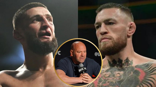 Khamzat Chimaev, Dana White and Conor McGregor