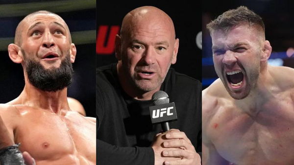 Khamzat Chimaev, Dana White and Dricus du Plessis