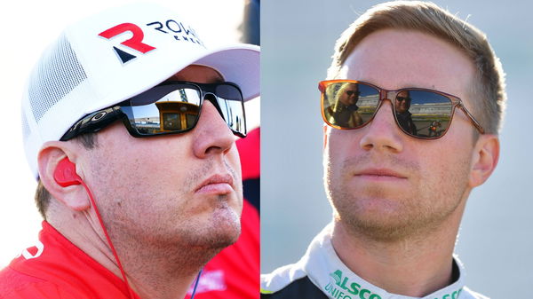 Kyle Busch and Tyler Reddick serious