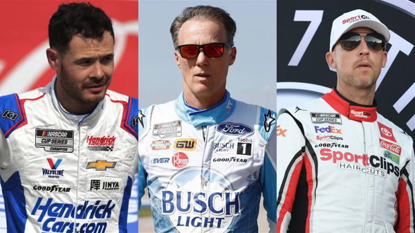 Kyle Larson, Kevin Harvick, Denny Hamlin