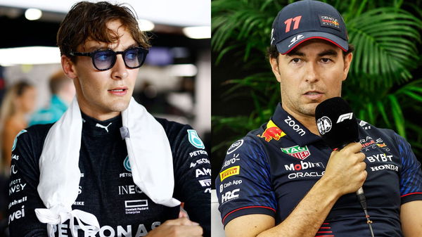 (L) George Russel-(R) Sergio Perez