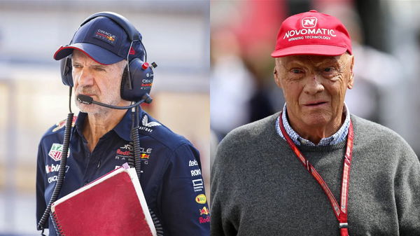 (L-R) Adrian Newey, Niki Lauda