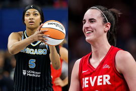 (L-R) Angel Reese, Caitlin Clark