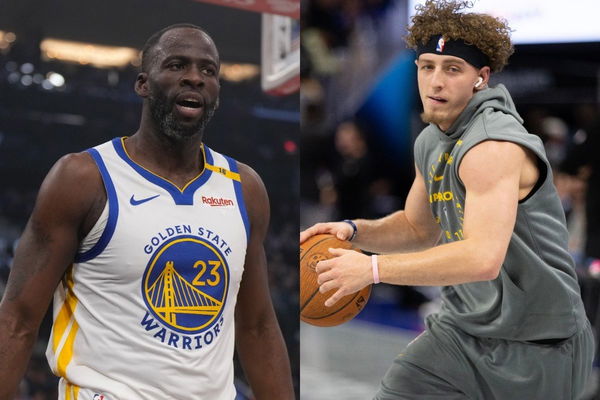 (L-R) Draymond Green, Brandin Podziemski