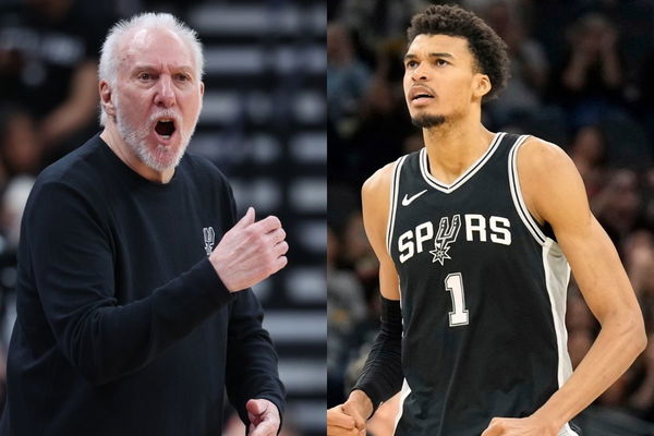 (L-R) Gregg Popovich, Victor Wembanyama