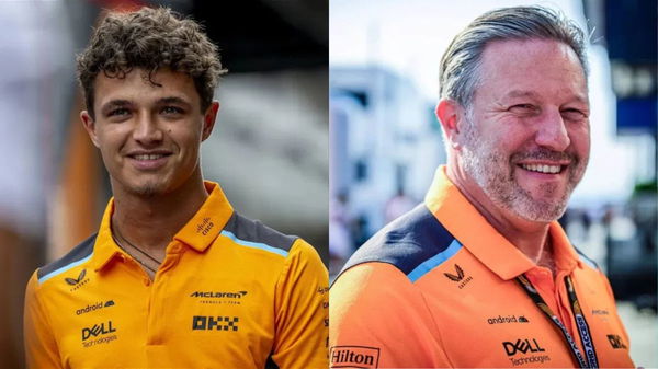 (L-R) Lando Norris, Zak Brown