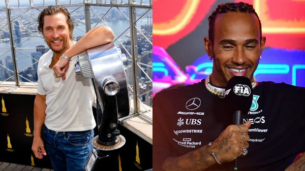 (L-R) Matthew McConaughey, Lewis Hamilton