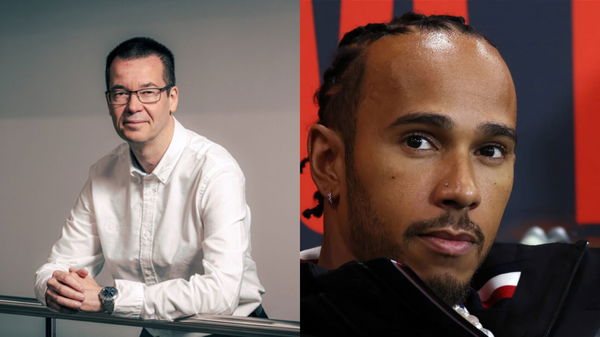 (L-R) Mike Elliott, Lewis Hamilton