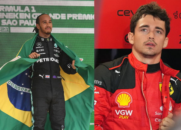 (L) Lewis Hamilton and (R) Charles Leclerc