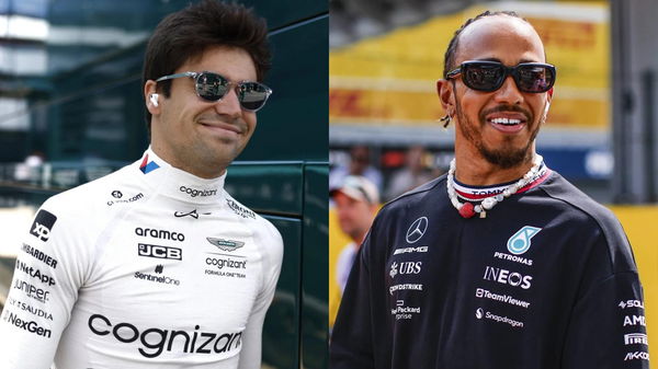 Lance Stroll and Lewis Hamilton