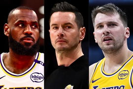 LeBron James, JJ Redick, and Luka Doncic