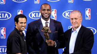 LeBron James and Miami Heat President Pat Riley